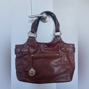 Brown/Burgundy Etienne Aigner Shoulder Bag